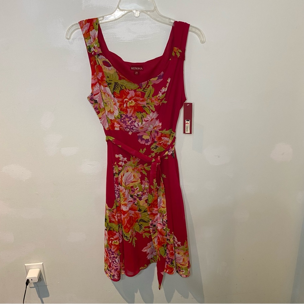 Merona Red Floral Women’s Sundress Sleeveless Scoop Neck- Size XS- NWT